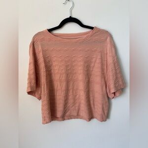 Madewell Peach Short Sleeve Textured Tee
